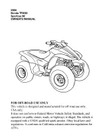 Предварительный просмотр 3 страницы Honda 2004 SPORTRAX 90 Owner'S Manual