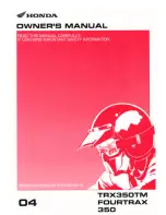 Honda 2004 TRX350TM Fourtrax Owner'S Manual preview