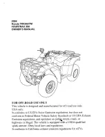 Preview for 3 page of Honda 2004 TRX350TM Fourtrax Owner'S Manual