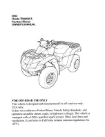 Предварительный просмотр 3 страницы Honda 2004 TRX650FA Fourtrax Rincon Owner'S Manual