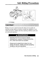 Предварительный просмотр 70 страницы Honda 2004 TRX650FA Fourtrax Rincon Owner'S Manual