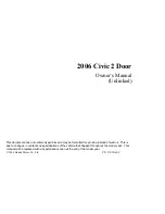 Предварительный просмотр 1 страницы Honda 2005 Civic 2 Door Owner'S Manual