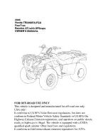 Предварительный просмотр 3 страницы Honda 2005 FOURTRAX RANCHER AT TRX400FA Owner'S Manual