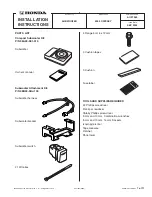 Honda 2005 ODYSSEY Installation Instructions Manual предпросмотр