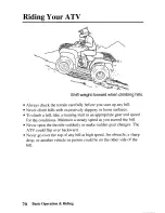 Предварительный просмотр 79 страницы Honda 2005 TRX250TM Fourtrax Owner'S Manual