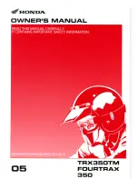 Honda 2005 TRX350TM Fourtrax Owner'S Manual предпросмотр