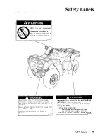 Предварительный просмотр 16 страницы Honda 2005 TRX350TM Fourtrax Owner'S Manual