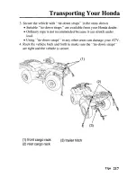 Предварительный просмотр 226 страницы Honda 2005 TRX500FA Fourtrax Foreman Rubicon Owner'S Manual