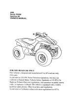 Preview for 3 page of Honda 2005 TRX90 Sportrax Owner'S Manual