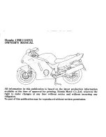 Предварительный просмотр 5 страницы Honda 2006 CBR1100XX Owner'S Manual