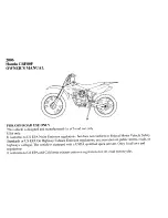 Предварительный просмотр 3 страницы Honda 2006 CRF80F Owner'S Manual