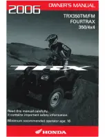 Preview for 1 page of Honda 2006 TRX350FM Fourtrax 4x4 Owner'S Manual