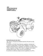 Preview for 3 page of Honda 2006 TRX350FM Fourtrax 4x4 Owner'S Manual