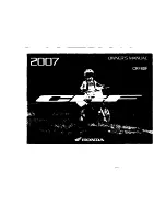 Предварительный просмотр 1 страницы Honda 2007 CRF80F Owner'S Manual