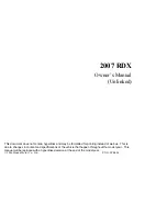 Предварительный просмотр 1 страницы Honda 2007 RDX Owner'S Manual