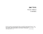 Honda 2007 TSX Owner'S Manual предпросмотр