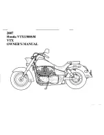 Предварительный просмотр 1 страницы Honda 2007 VTX1300R Owner'S Manual