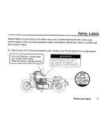 Предварительный просмотр 15 страницы Honda 2007 VTX1300R Owner'S Manual