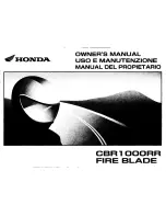 Предварительный просмотр 1 страницы Honda 2008 CBR1000RR Fire Blade Owner'S Manual