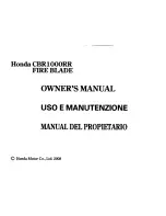 Предварительный просмотр 3 страницы Honda 2008 CBR1000RR Fire Blade Owner'S Manual