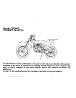 Предварительный просмотр 3 страницы Honda 2008 CRF80F Owner'S Manual