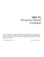 Preview for 1 page of Honda 2009 TL Navigation Manual