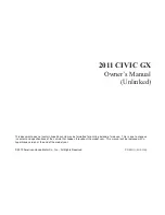 Предварительный просмотр 1 страницы Honda 2011 CIVIC GX Owner'S Manual