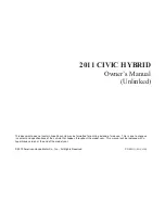 Предварительный просмотр 1 страницы Honda 2011 Civic Hybrid Owner'S Manual