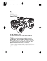 Предварительный просмотр 1 страницы Honda 2011 FOURTRAX FOREMAN 4x4 ES Owner'S Manual