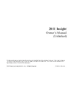 Preview for 1 page of Honda 2011 Insight Owner'S Manual