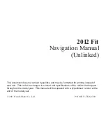 Honda 2012 Fit Navigation Manual preview