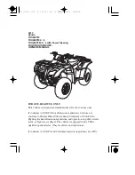 Предварительный просмотр 1 страницы Honda 2012 FOURTRAX RANCHER Owner'S Manual