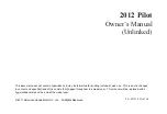 Honda 2012 Pilot Owner'S Manual preview