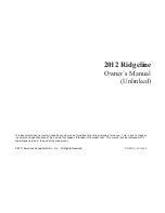 Предварительный просмотр 1 страницы Honda 2012 Ridgeline Owner'S Manual