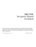 Honda 2012 TSX Navigation Manual preview