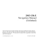 Honda 2013 CR-Z Navigation Manual preview