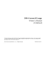 Preview for 1 page of Honda 2014 Accord Coupe Owner'S Manual