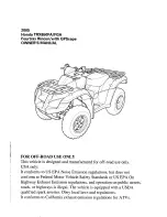 Предварительный просмотр 1 страницы Honda 650 rincon 2005 Owner'S Manual