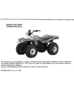 Preview for 3 page of Honda 86-88 TRX 200SX Fourtrax Owner'S Manual