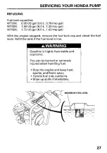 Preview for 29 page of Honda and WT40X Owner'S Manual