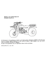 Preview for 3 page of Honda ATC SUPER RED 250 Owner'S Manual