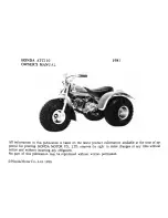 Preview for 2 page of Honda ATC110 1981 Owner'S Manual