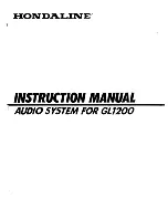 Honda AUDIO SYSTEM 1984 Goldwing GL1200 Instruction Manual preview