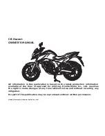 Предварительный просмотр 3 страницы Honda CB Hornet 2016 Owner'S Manual