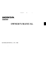 Предварительный просмотр 3 страницы Honda CB250 Night Hawk Owner'S Manual