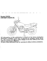 Предварительный просмотр 5 страницы Honda CB250 Nighthawk Owner'S Manual