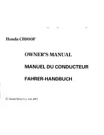 Предварительный просмотр 3 страницы Honda CB900F Hornet Owner'S Manual