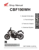 Preview for 1 page of Honda CBF190WH 2016 Shop Manual