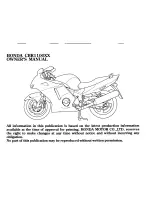 Предварительный просмотр 5 страницы Honda CBR1100XX Owner'S Manual