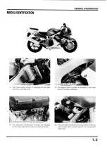 Предварительный просмотр 9 страницы Honda CBR900RR FIRE BLADE Shop Manual